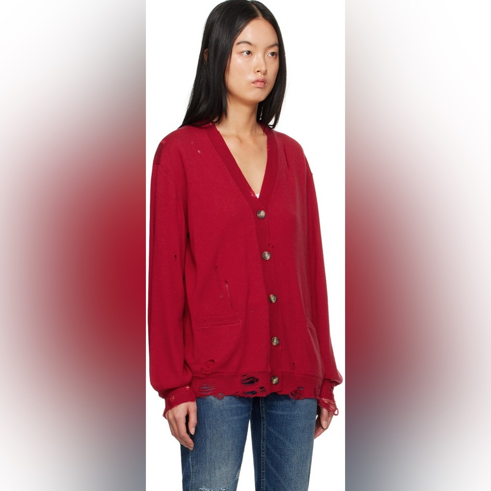 R13 Distressed Oversized Cardigan